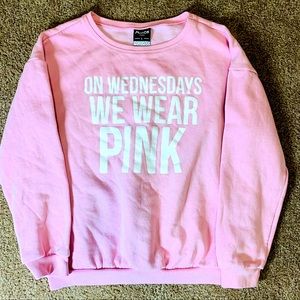 “On Wednesday’s We Wear Pink” Minga London Pullover sweater